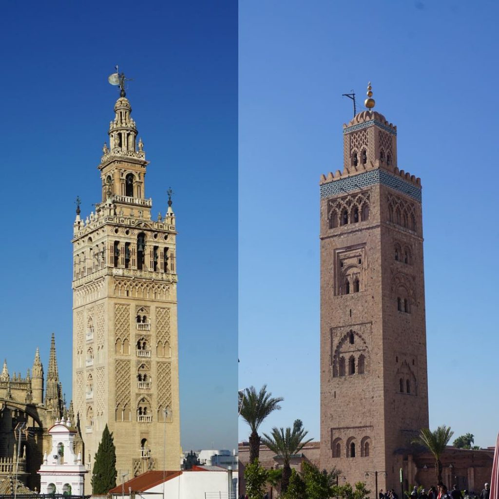 Giralda de Séville et Koutoubia de Marrakech